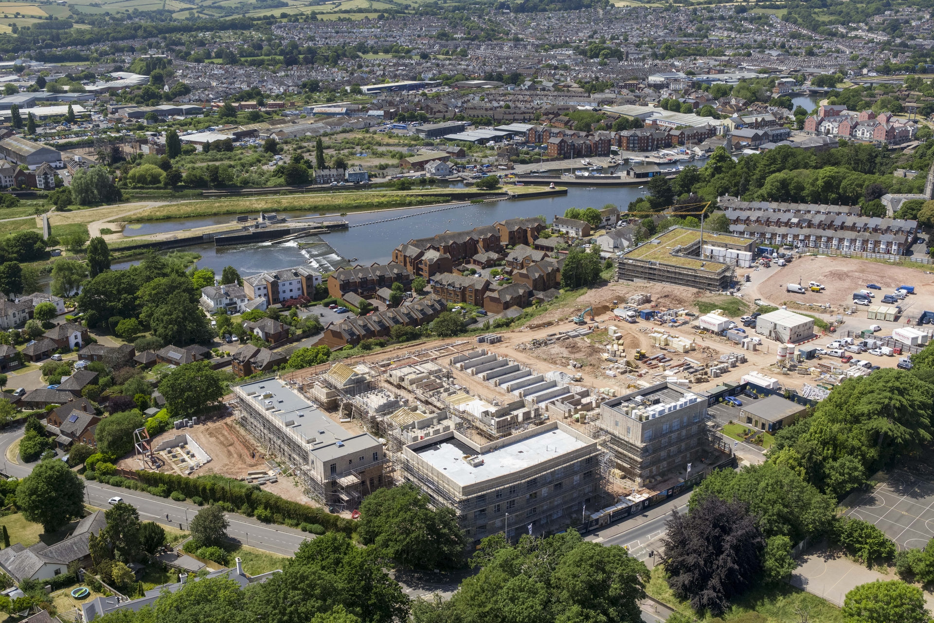 Distant Aerial View of the Construction of St. Leonards Quarter