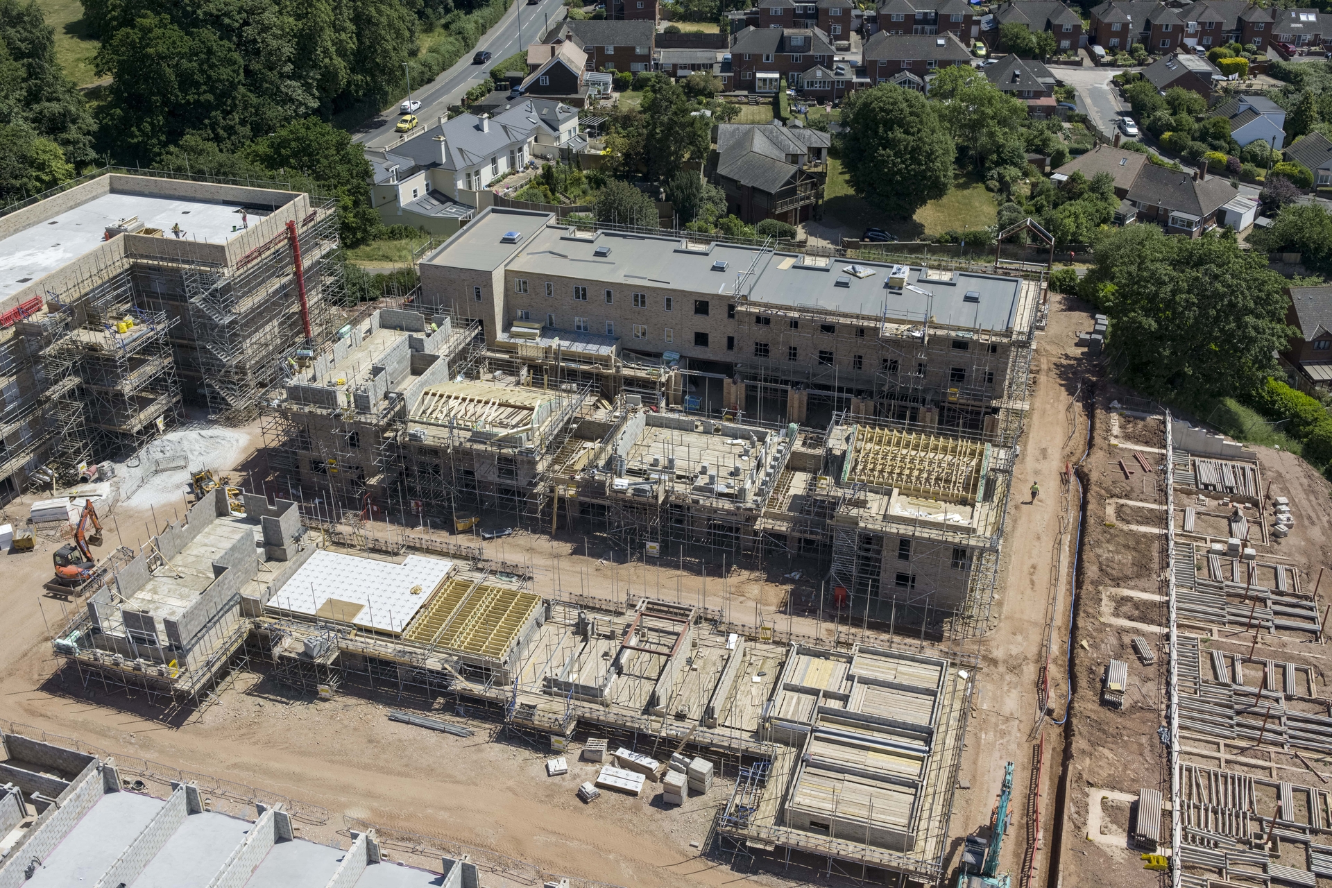 Aerial View of Apartments in Construction in St. Leonards Quarter