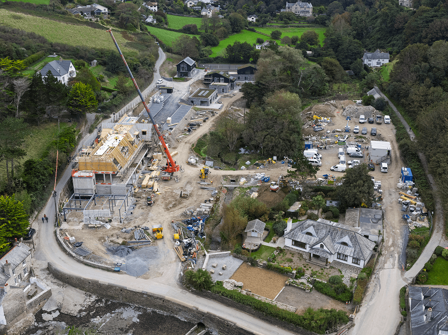 A bird's-eye view of Lee Bay from the seaside