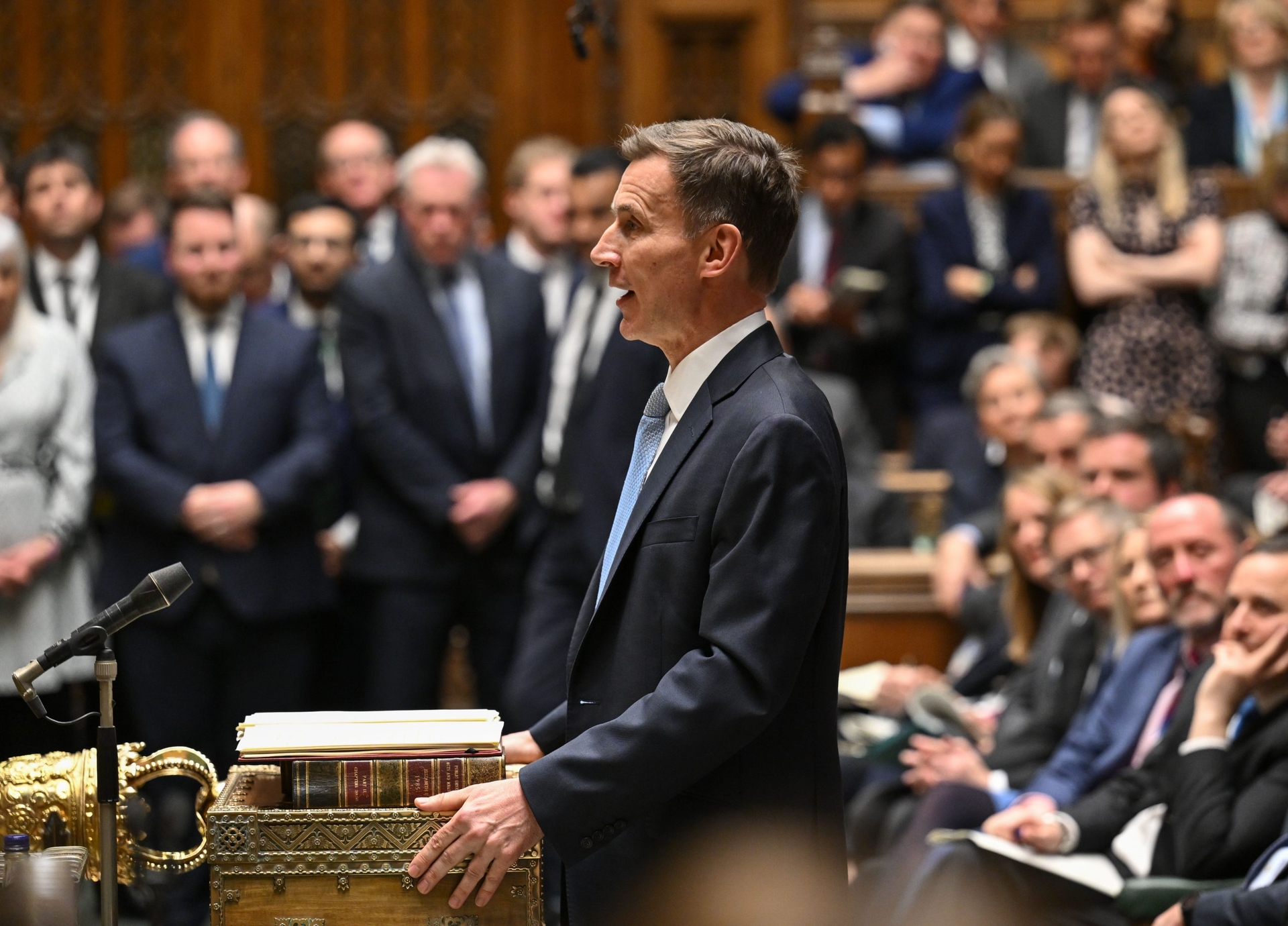 The Chancellor of the Exchequer, Jeremy Hunt, presenting his 2024 Spring Budget to Parliament on 6 March.
